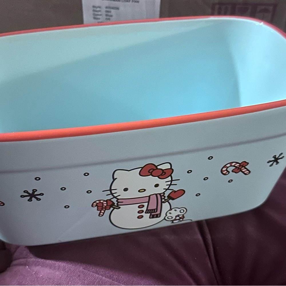 Hello Kitty Winter-Themed Storage Bin - Pink and White